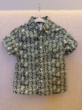 Crewcuts Green Floral Short-Sleeve Button-Up Shirt